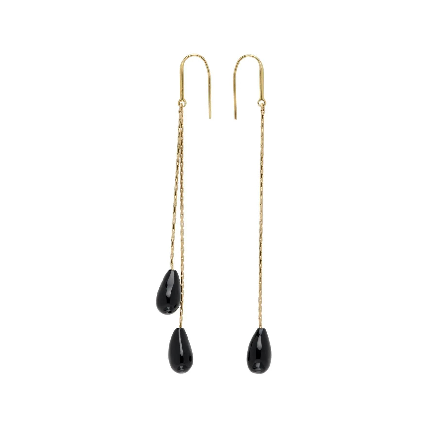 ISABEL MARANT Stoneembellished Dangle Earrings Black/Gold