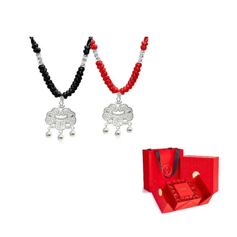 Auspicious cloud safe lock pendant a pair
