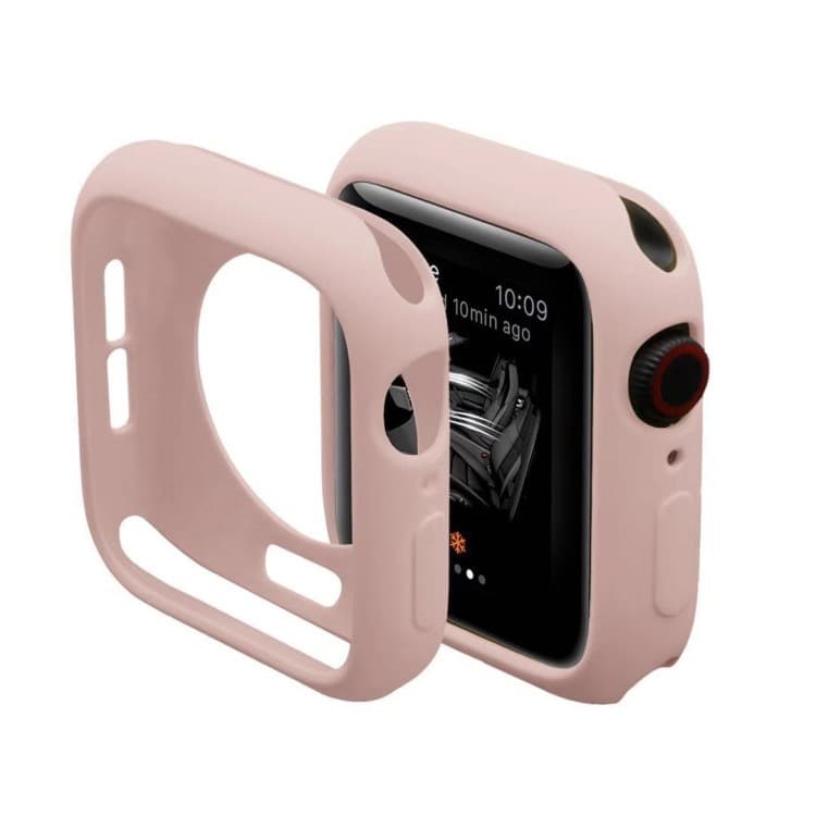 CHENSONG Protective Case Apple Silicone Case Material Watch1/2/3/4/5/6/7/SE Powdered sand color halfpack soft shell [skinfriendly liquid siliconelight fitnoninductive wearing]