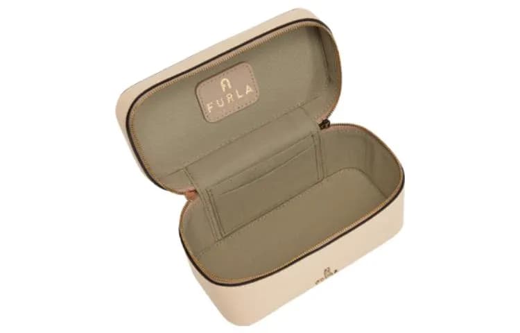 Furla Textured Handbag Makeup Bag Mini Light Pink