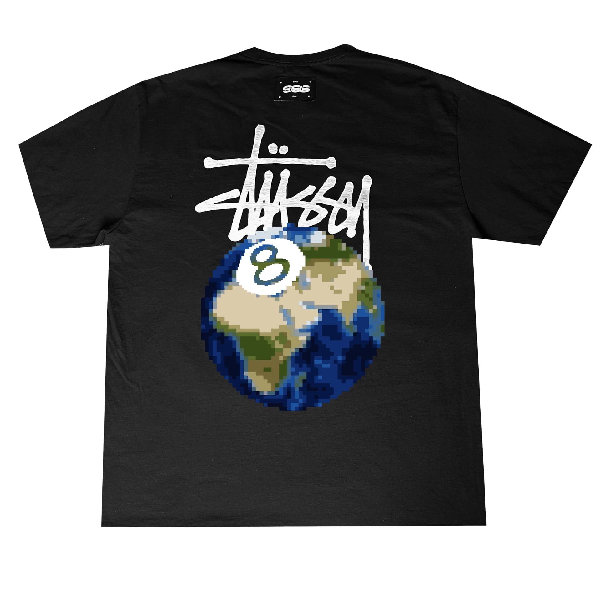 Stussy Черные Унисекс Футболки Black