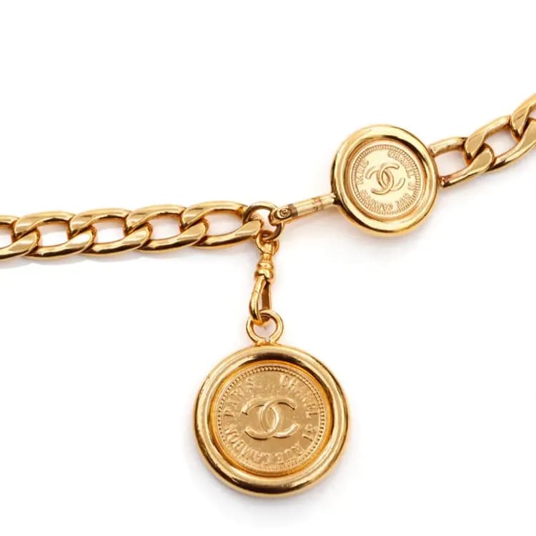 CHANEL Pre Owned 1970s Medallion Chain Belt