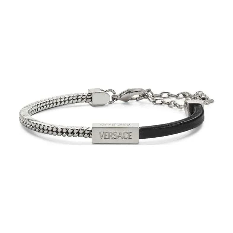 VERSACE Logoengraved Bracelet Silver