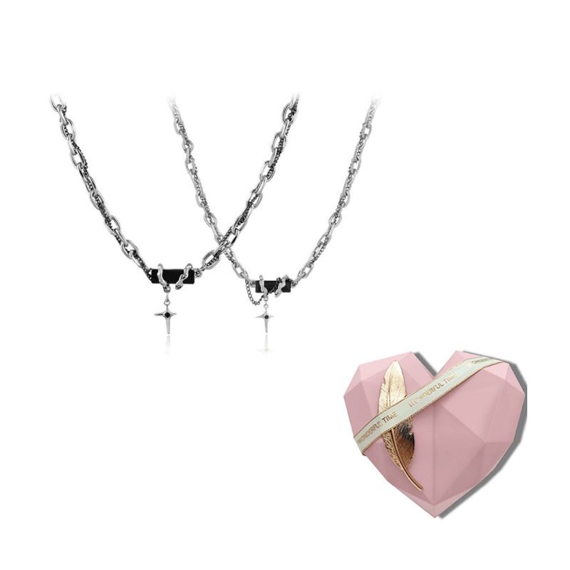 Wrapped Black Forest Couple Necklace