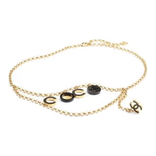 CHANEL [24B New Arrival]Letter Pendant Design Metal Waist Chains Gold