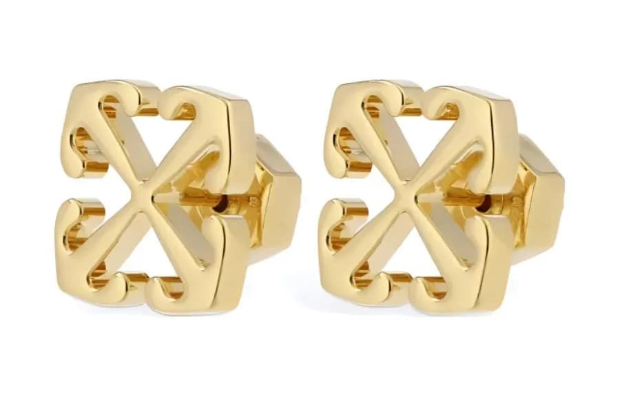 OFF WHITE Mini Arrow Earrings Gold