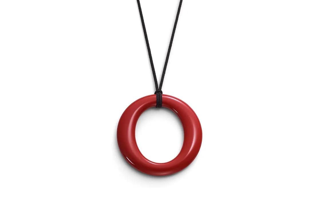 TIFFANY & CO. Hardwood Silk Cord Pendants Red Red