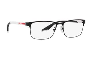 PRADA Acetate Titanium Irregular Shape Eyeglass Frames White