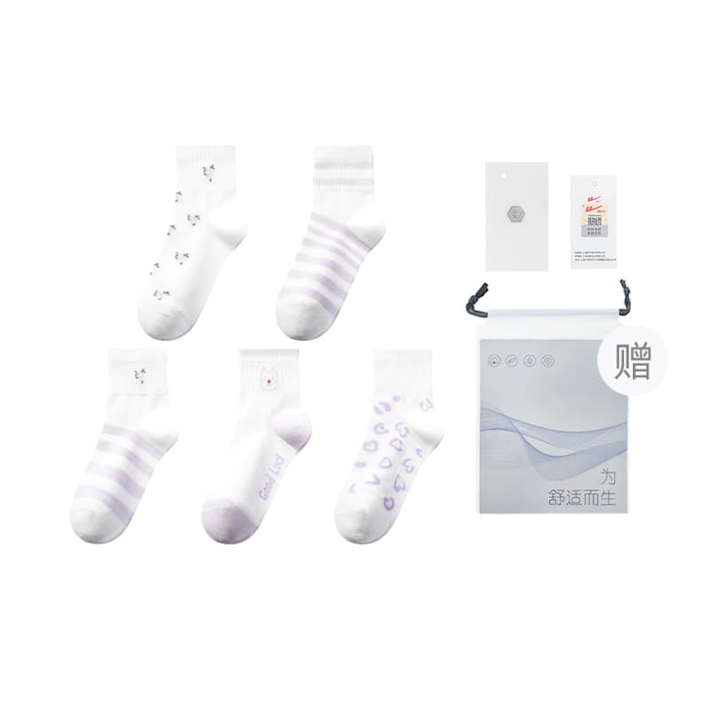 Warrior Mid Calf 5 Pack Purple Mix Match [5 Pairs]
