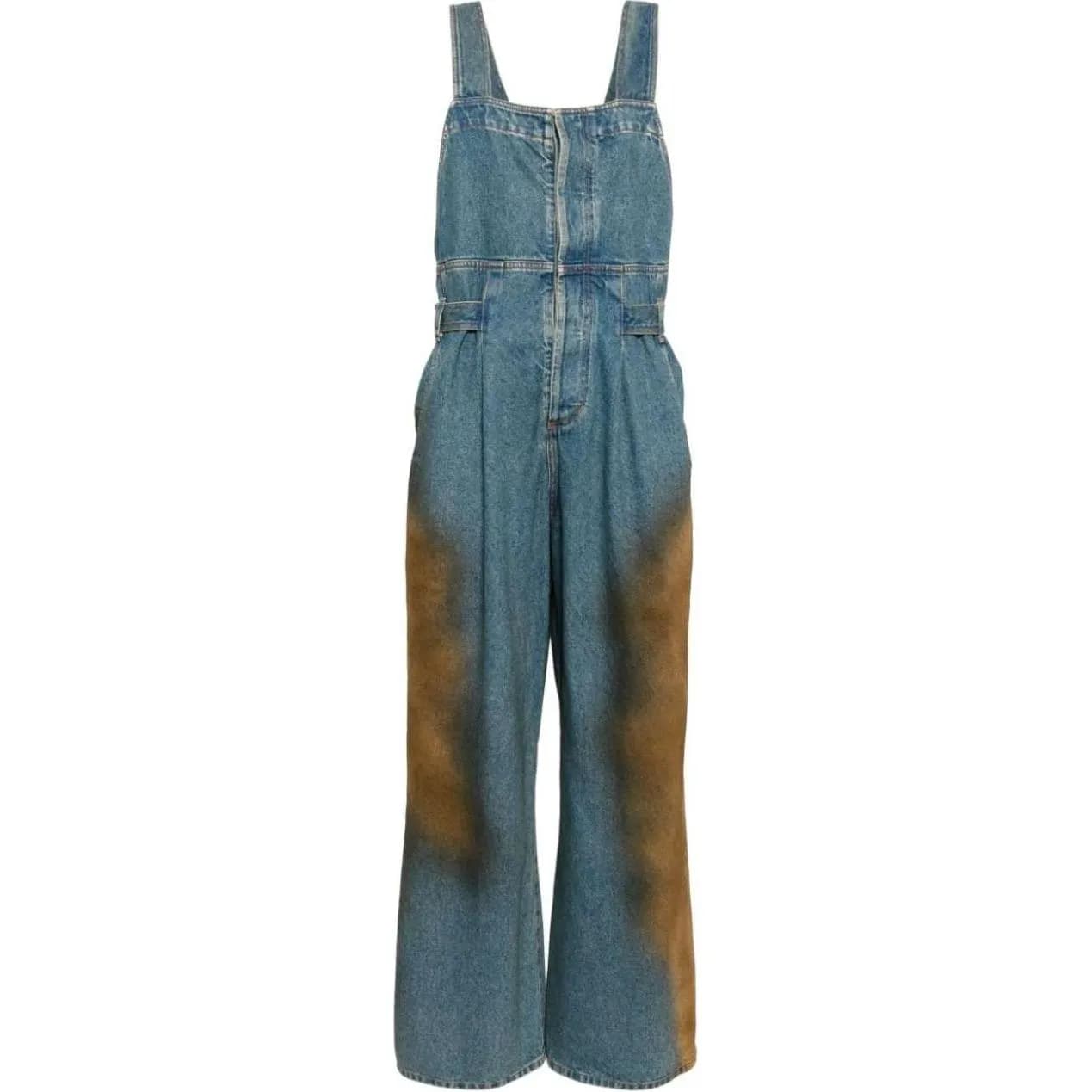UMA WANG Panda Denim Jumpsuit Blue/Brown