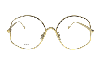 LOEWE Metal Irregular Shape Eyeglass Frames Gold