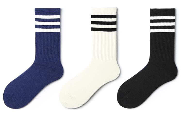 Primeet Mid Calf 3 Pack (Blue+White+Black)