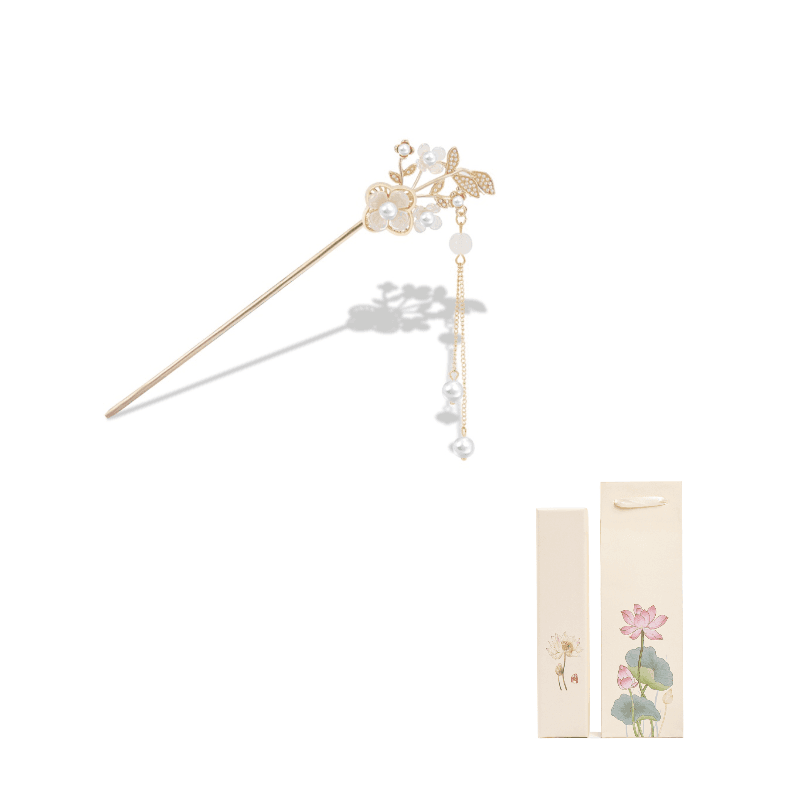 ZANC Hairpins Lily of The Valley Hairpin[Pearl Flower]Gold