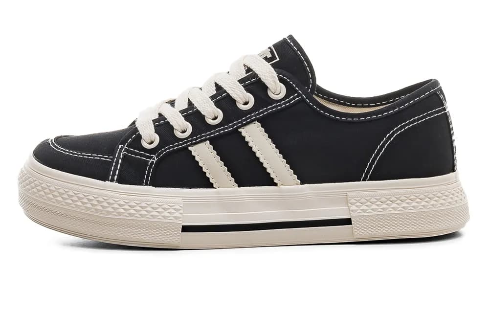 RENBEN Anti-Slip Wear-Resistant Breathable Low-Top Canvas Black