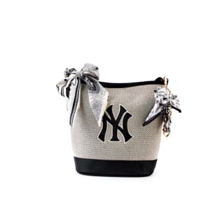 MLB New York Yankees Cotton Bucket Bag, Shoulder Bag Black Gray