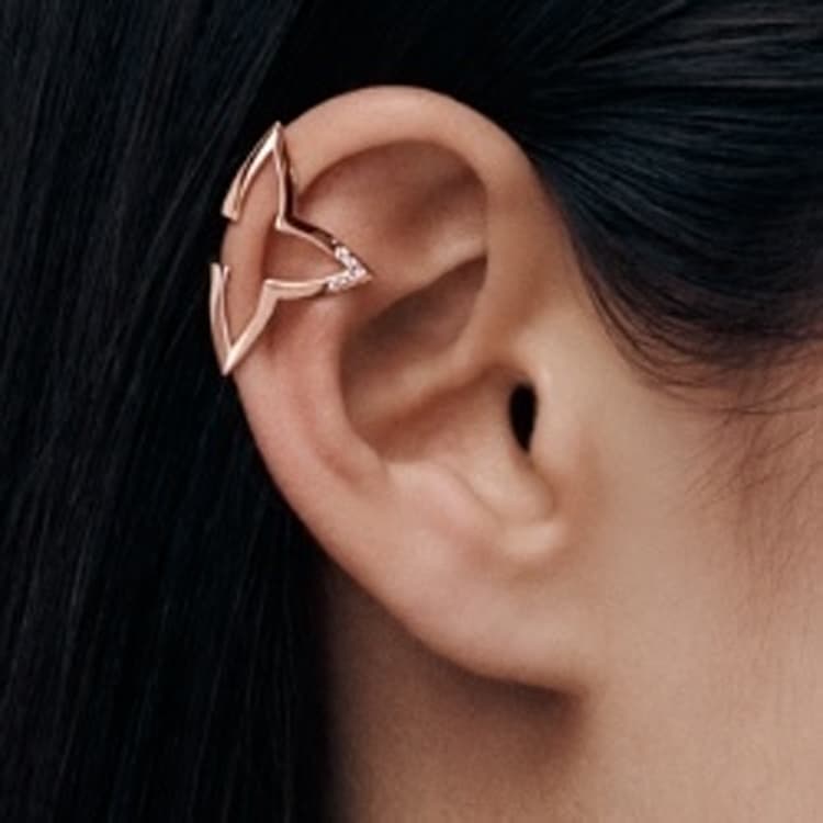 LOUIS VUITTON 18K Rose Gold Clip On Earrings