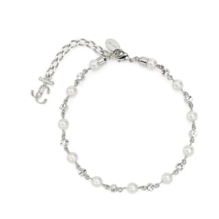 Jimmy Choo Logo charm Pearl detail Anklet