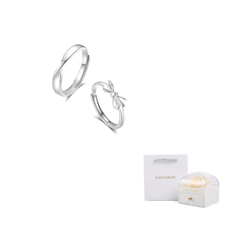 JUICY GRAPE Niche Adjustable Opening Rings Mobius Couple Rings