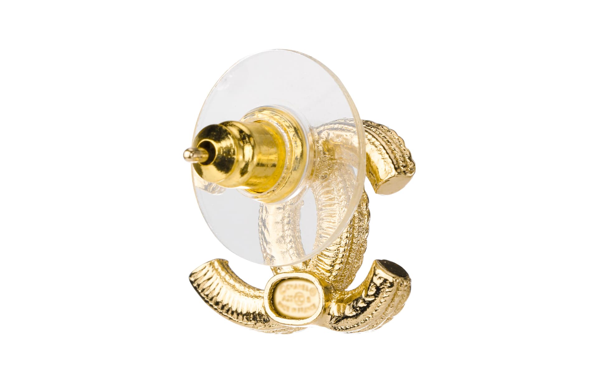 CHANEL Stud Earrings Gold