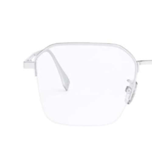 FENDI Metal Square Eyeglass Frames Silver