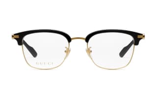 GUCCI Metal Acetate Rectangular Eyeglass Frames Gold/Black