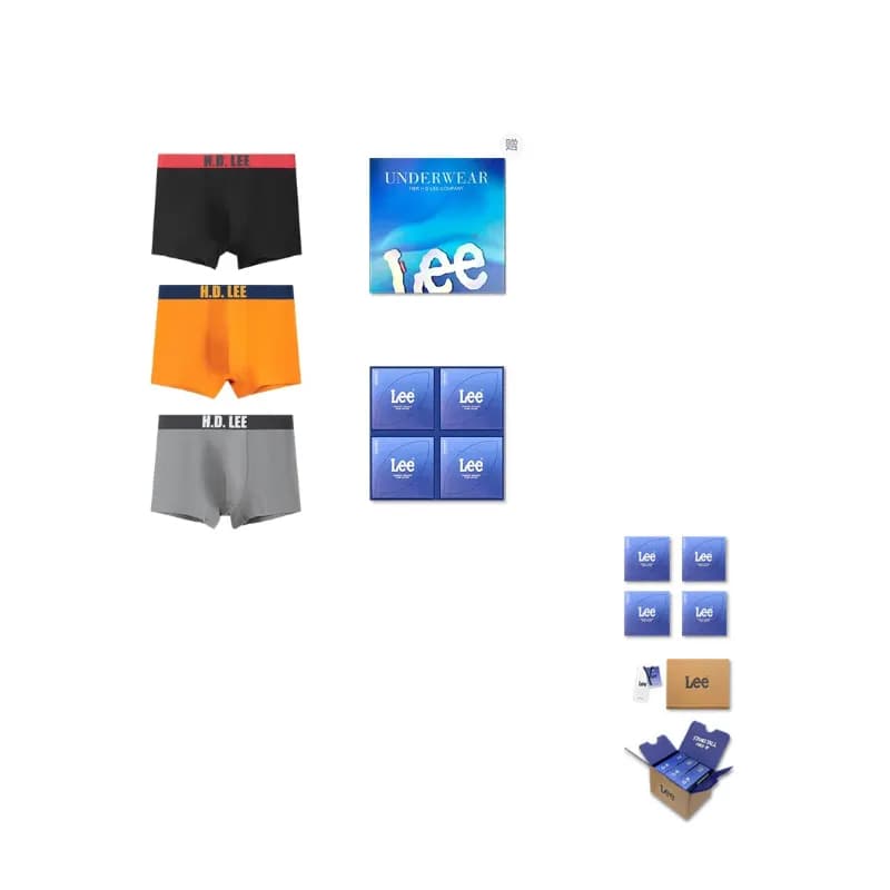 Lee Underpants Box 3 Pack (Чёрный+Оранжевый+СерыйЗелёный)