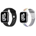 Apple silicone strap black * white rainbow