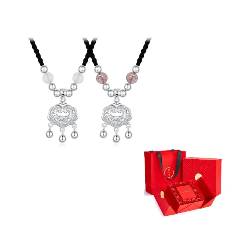 Ping An Fu Lock Necklace [Pair]