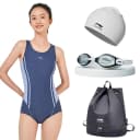 Set (Swimsuit+Swim Goggles+Swimming Caps+Swim Bag)