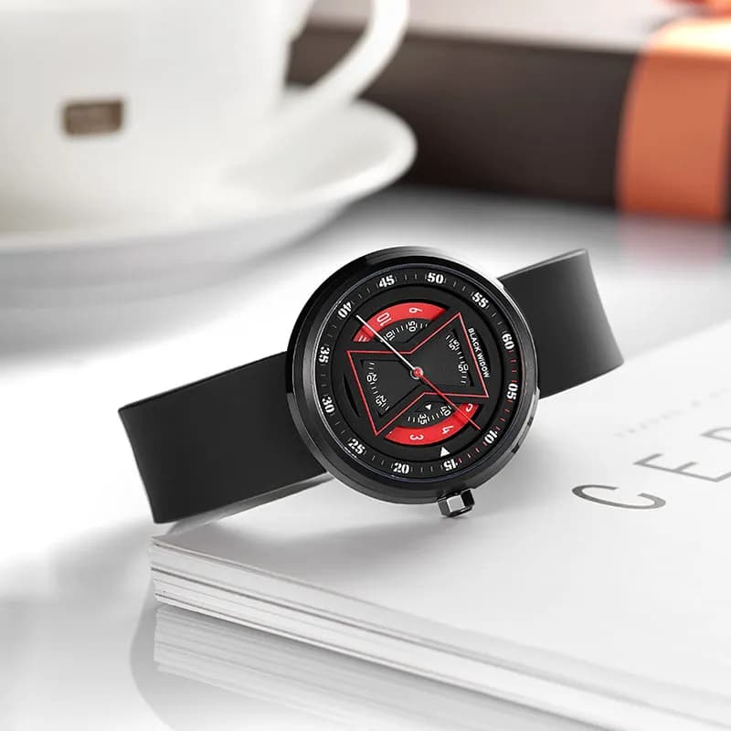 MARVEL Hero Collection Quartz Movement Silicone Strap Watch Black Dial
