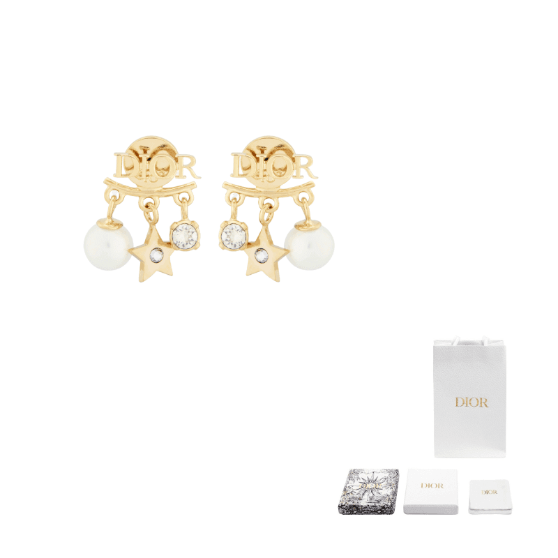 DIOR Tribales Star Stud Earrings Gold