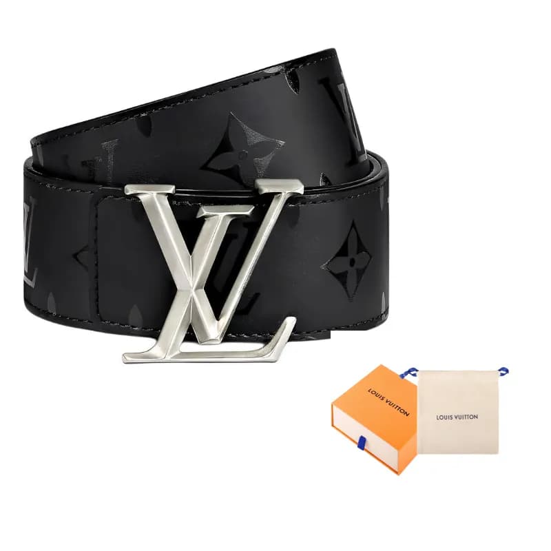 LOUIS VUITTON Cow Black Width 4cm Black