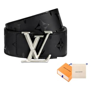 LOUIS VUITTON Cow Black Width 4cm