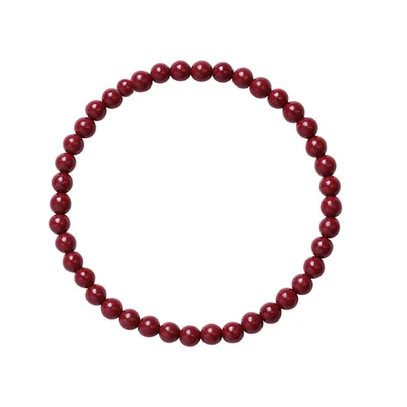 PRP Bracelets Cinnabar Beaded Bracelet 4mm Single Wrap (Approximately 43 Beads)