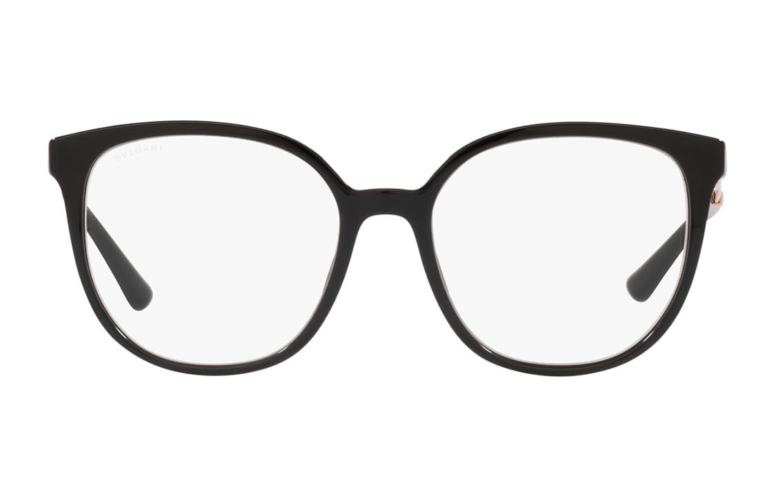 BVLGARI Plastic Oval Eyeglass Frames Black