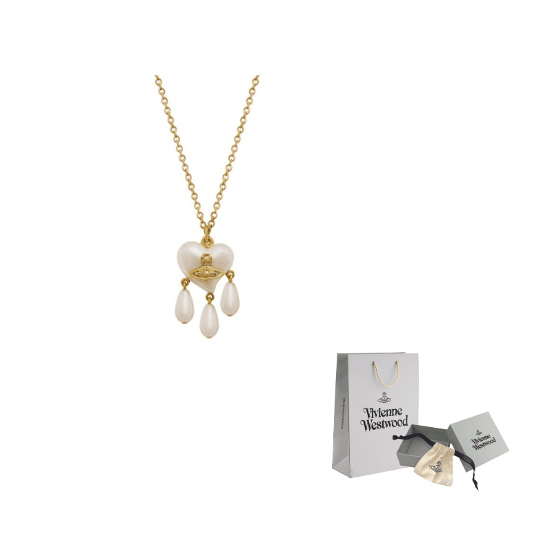 Vivienne Westwood Brass Pendants :Gold/Creamy Rose Pearl Color :Gold/Creamy Rose Pearl Color