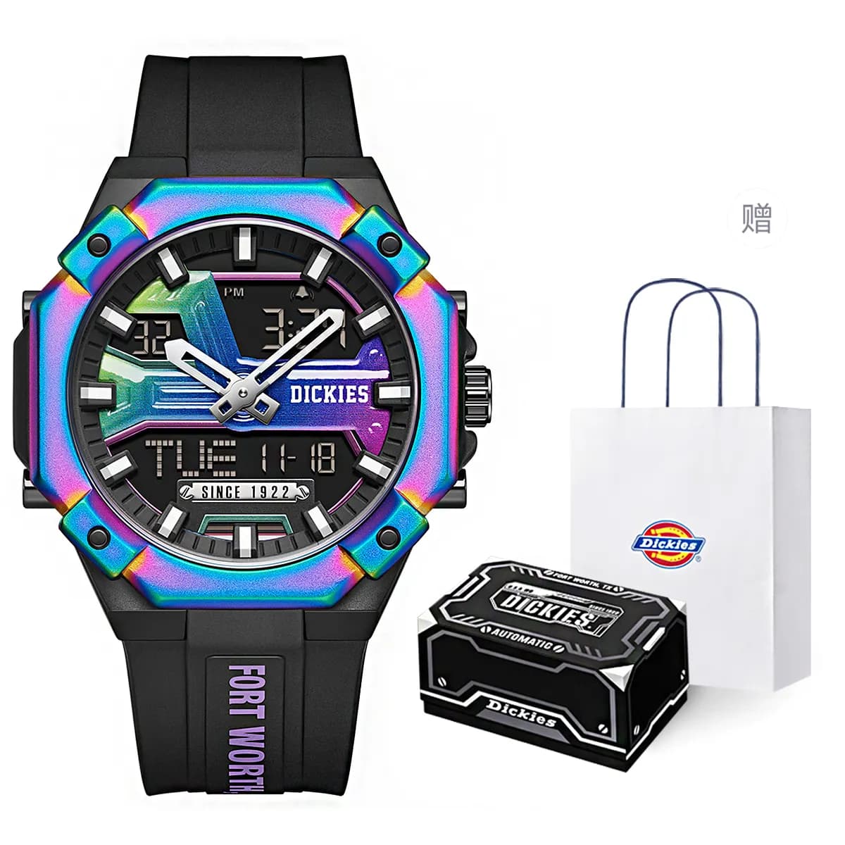 Dickies Galaxy Collection Wrist Electronic Movement Silicone Strap Black Dial [Limited Shopping BagIridescent]CL615P112SX