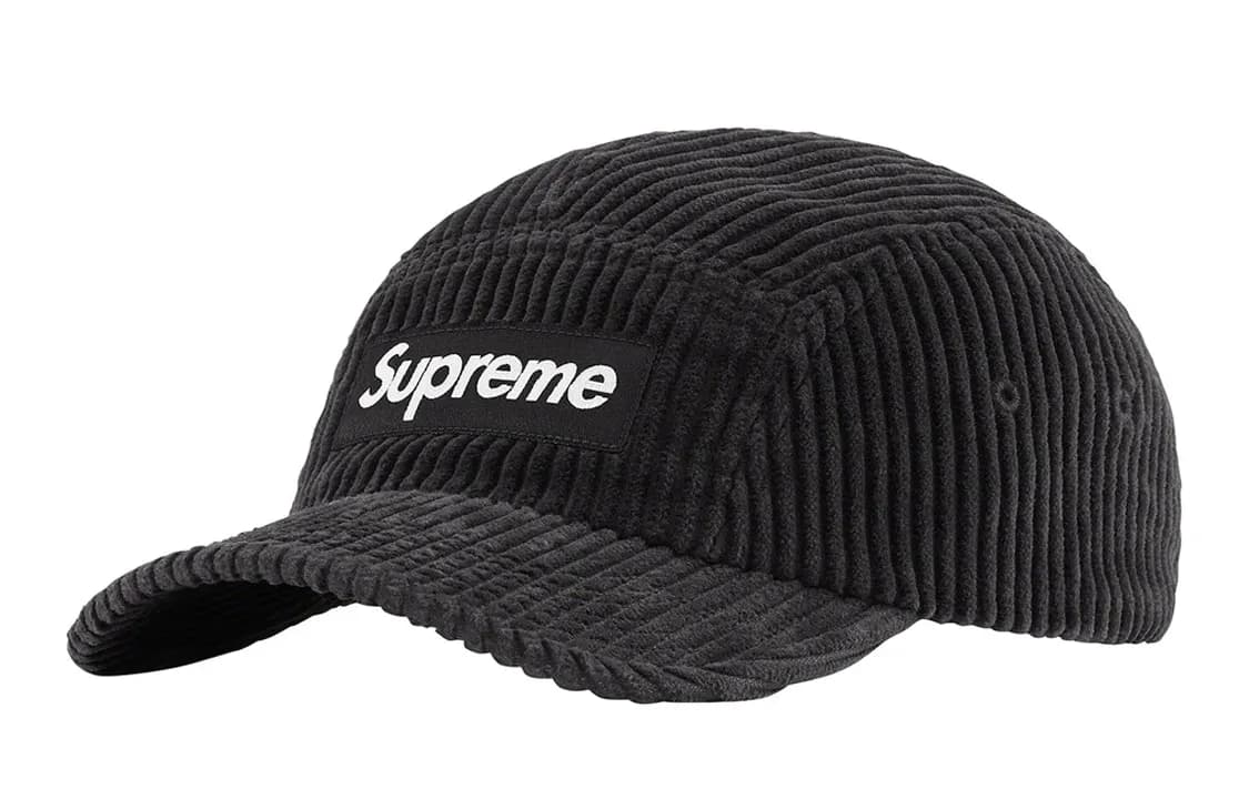 Supreme Corduroy Camp Cap Cap SS22 Black
