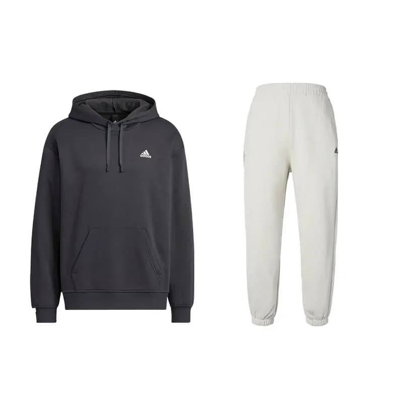 Adidas Sweatshirt Sets Black Top+White