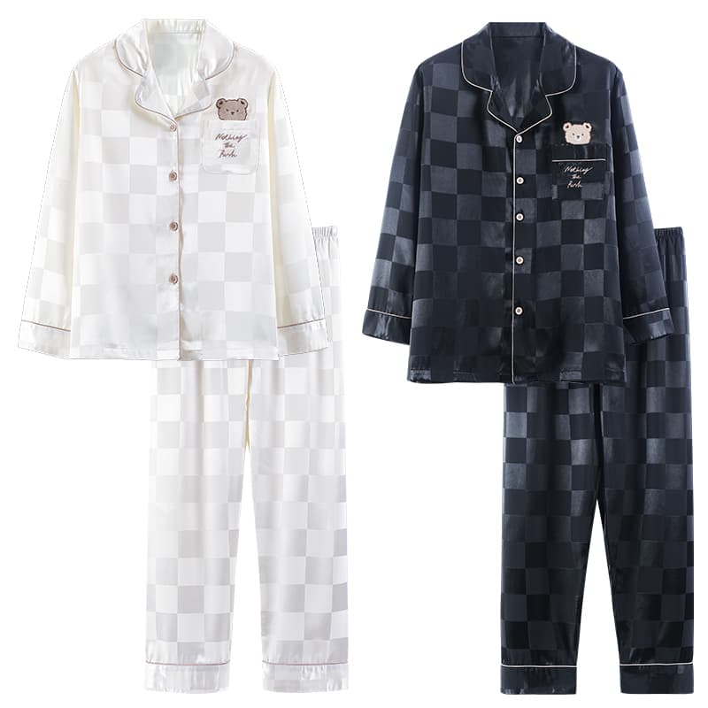 JINXU Pajama Sets Black White Bear 30134