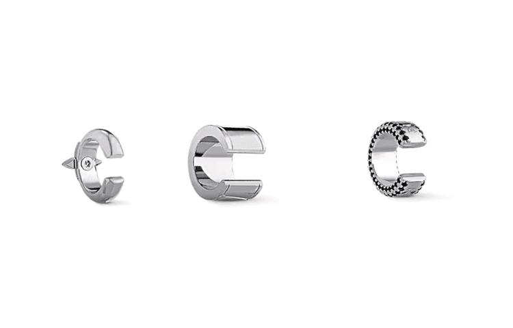 LOUIS VUITTON Monogram Circle Set Of 3 Earcuffs