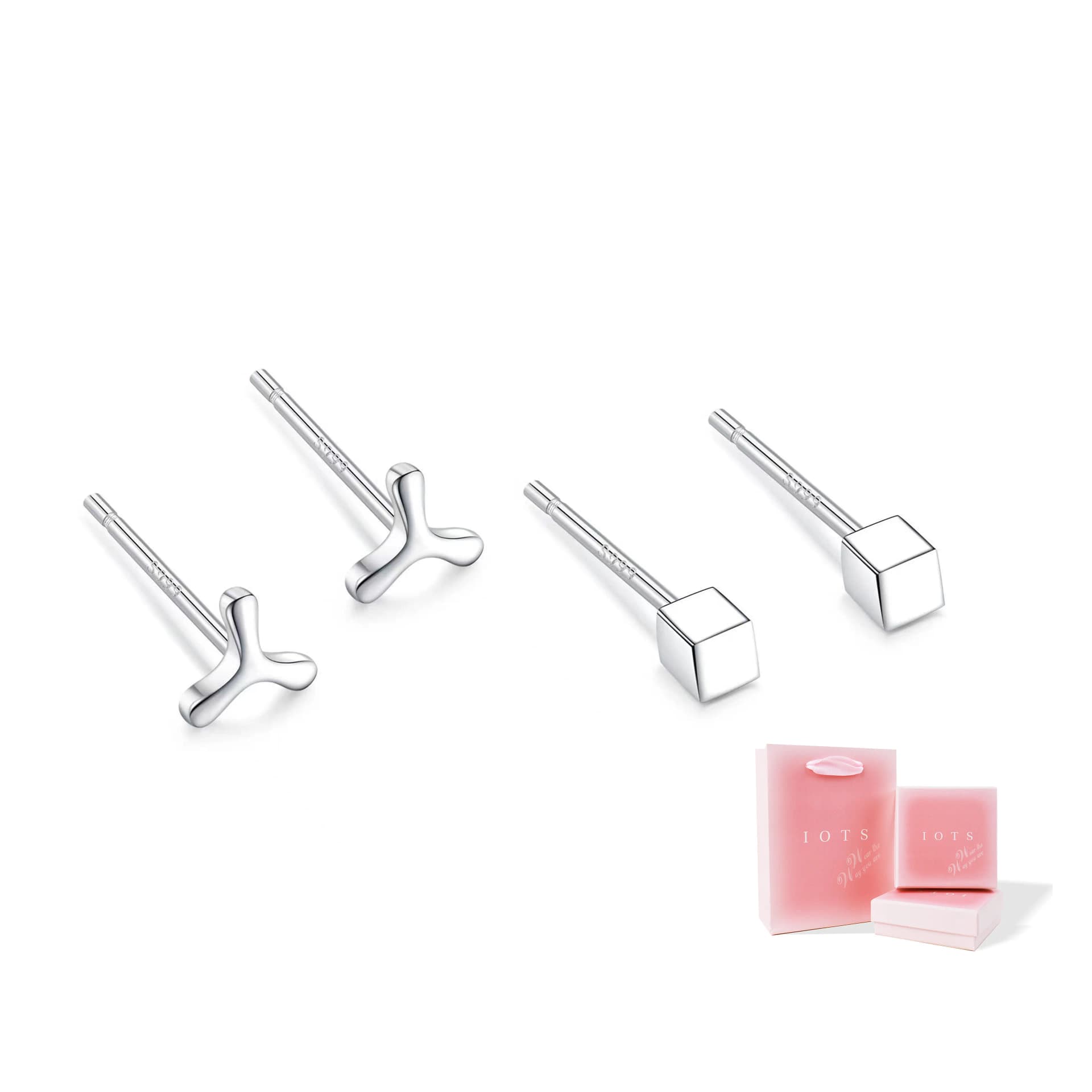 Set of 6 stud earrings [S999 silver]