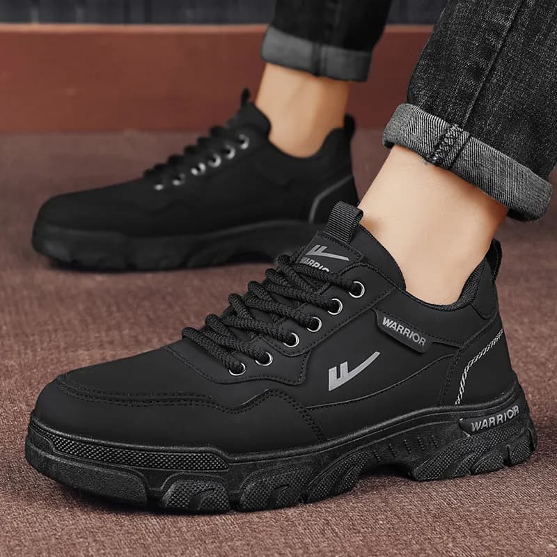 Warrior Ankle Length Martin Boot Men Black