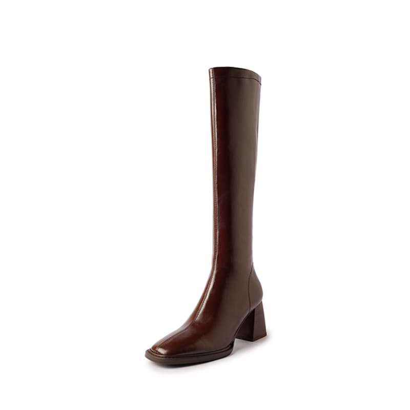 Zi Xiao Knee high 7cm Brown