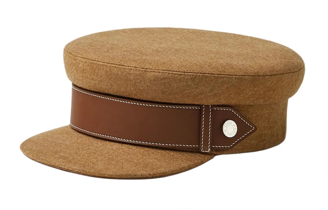 HERMES Wool Berets Brown Brown