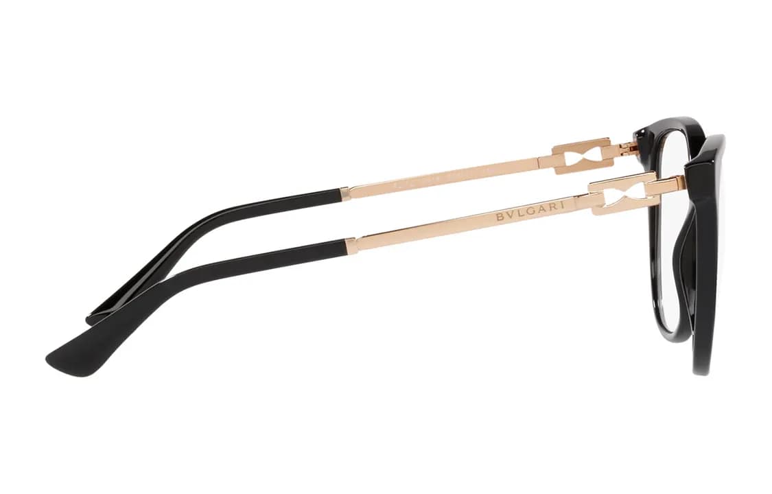 BVLGARI Plastic Oval Eyeglass Frames Black