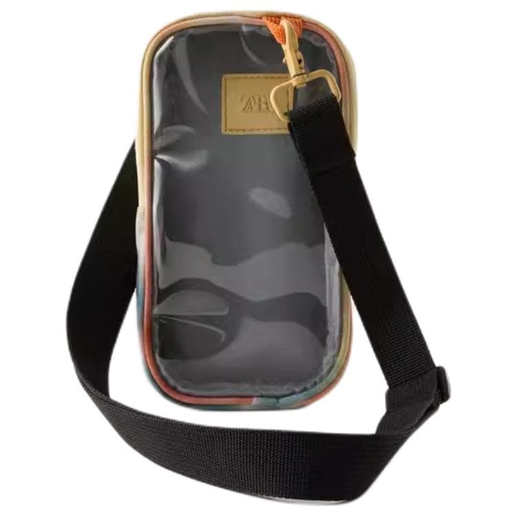 ZARA Polyester Blended With Thermoplastic Polyurethane Crossbody Cell Phone Pouch Orange