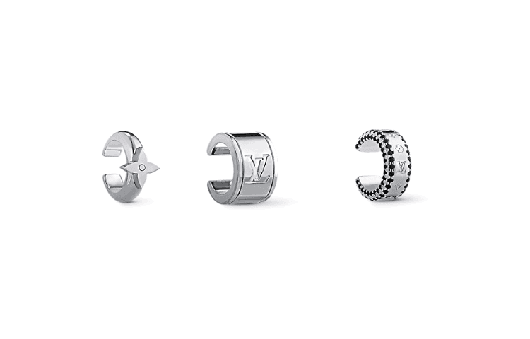 LOUIS VUITTON Monogram Circle Set Of 3 Earcuffs
