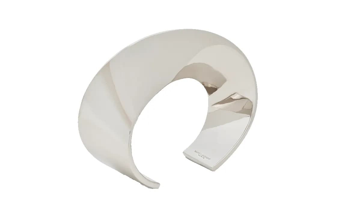 SAINT LAURENT Brass Bangles Silver Silver