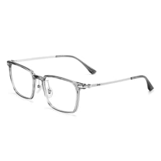 Jeep TR/Memory Plastic Β Titanium Square Eyeglass Frames Silver
